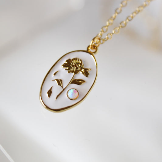 Floral Opal Necklace